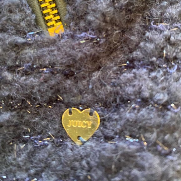 GIRLS JUICY COUTURE BOUCLE WOOL-BLEND JACKET SZ 10 NAVY/BLACK WITH GOLD DETAIL - Picture 7 of 16